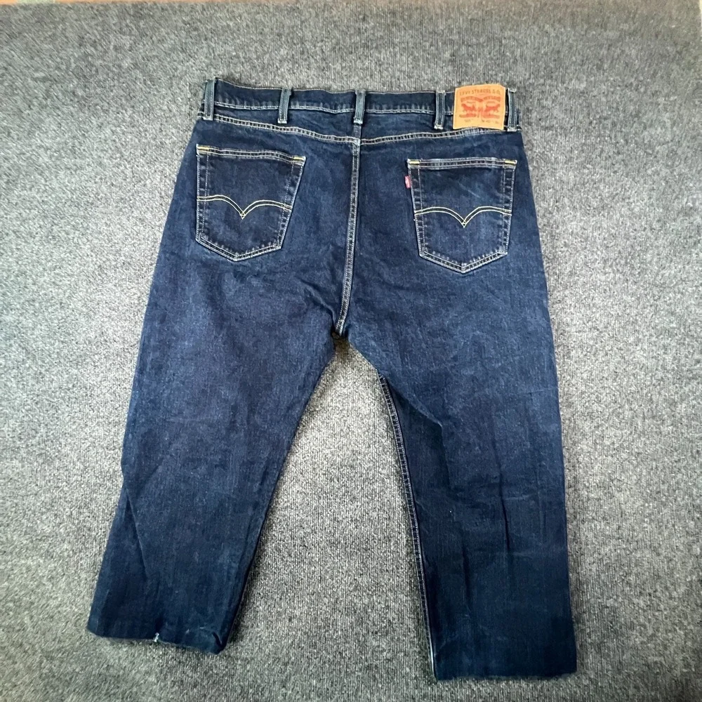 Levi's 505 Jeans Men 40x22.5 Blue Denim High Rise Regular Fit Capri Straight Leg